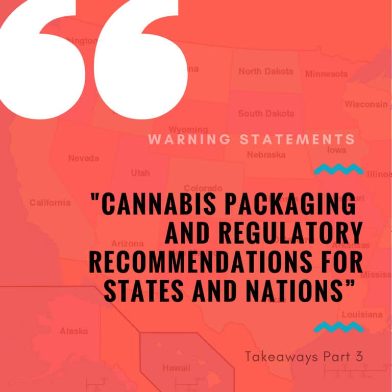 WARNING STATEMENTS -- “Cannabis Packaging and Regulatory Recommendations for States and Nations” – Takeaways Part 3